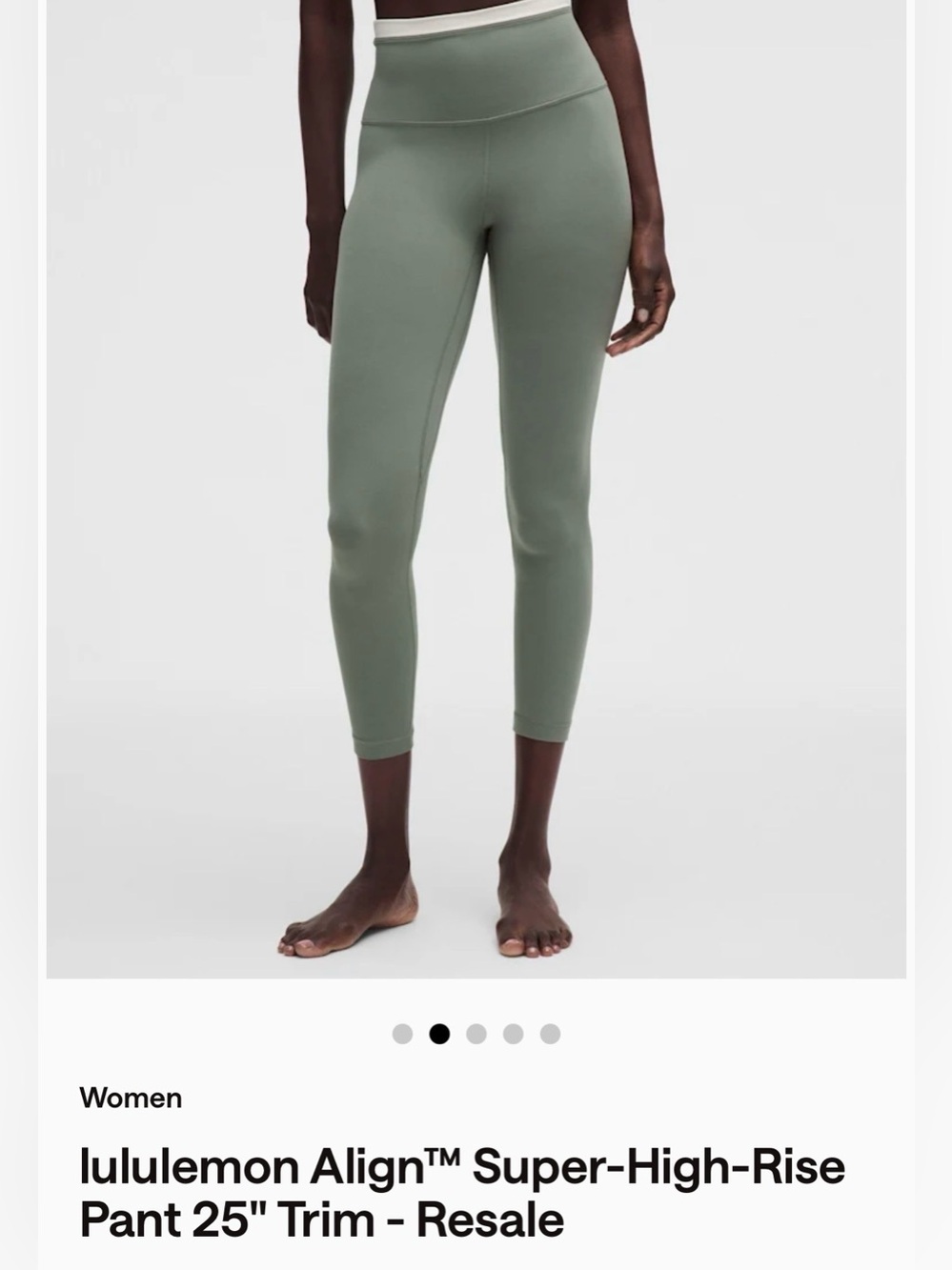 lululemon athletica Sage Green High-Rise Leggings with Cream Waistband